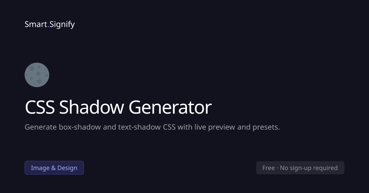 CSS Shadow Generator — SmartSignify