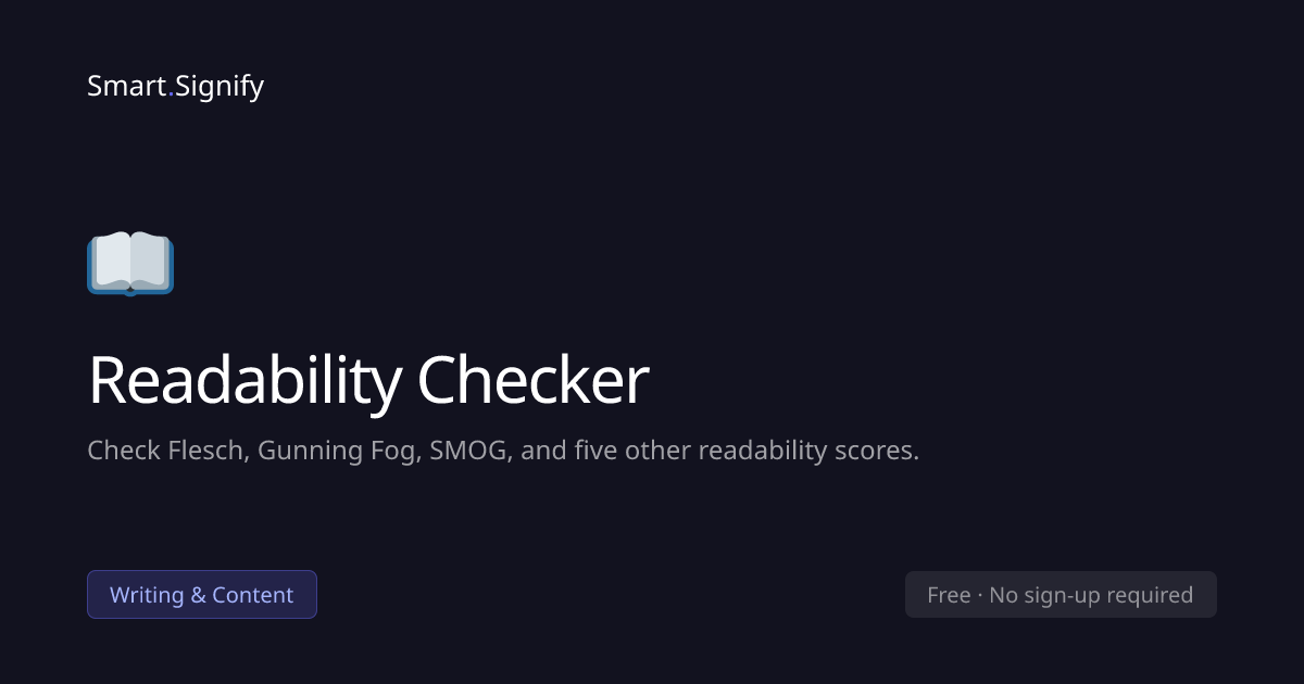Readability Checker — SmartSignify